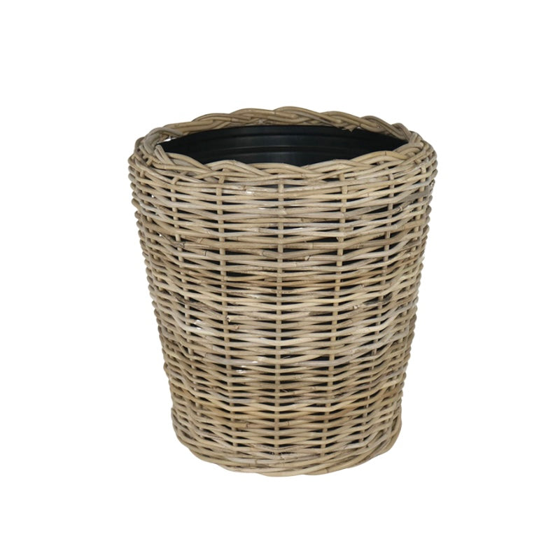 RATTAN LINED ROUND PLANTER